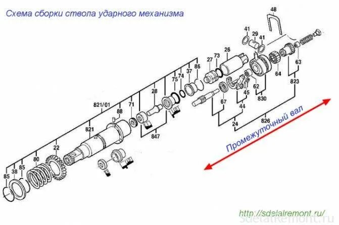 Порядок разборки перфоратора макита Как отремонтировать патрон и ударный механизм ствола перфоратора makita 2470