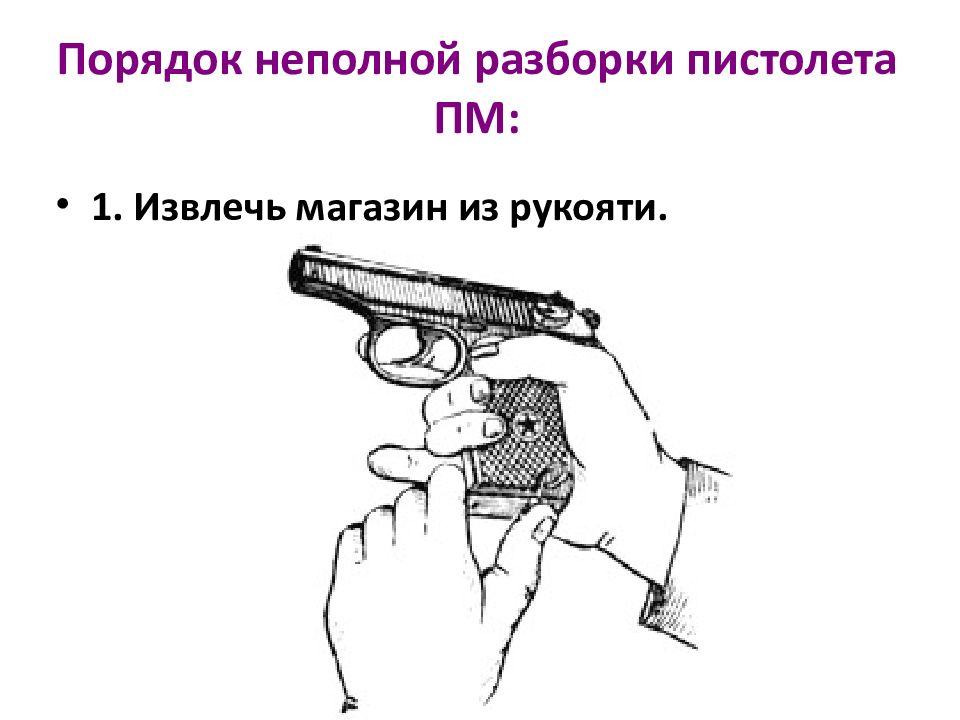 Порядок разборки пм по пунктам Порядок разборки сборки пистолета: найдено 88 изображений