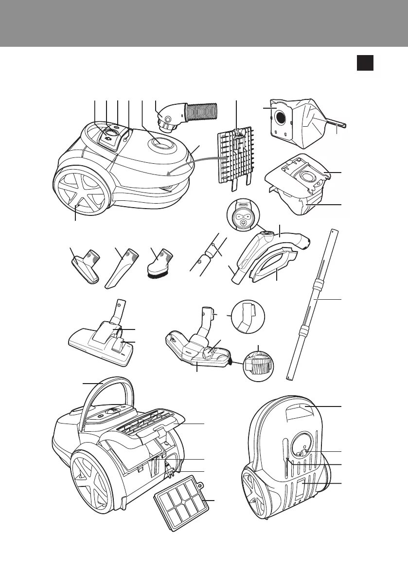 Порядок разборки пылесоса Manual Philips FC 9170 (page 193 of 194) (English, German, Dutch, Danish, French