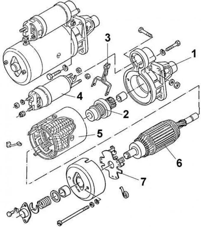 Порядок разборки стартера Disassembly and assembly of the starter (Electrical equipment / Power devices / 