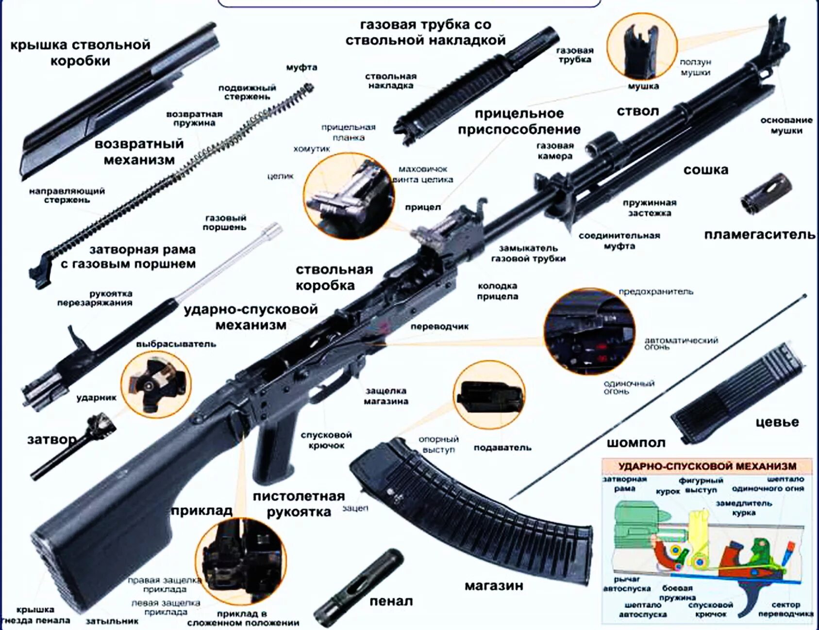 Порядок сборки акм Виконання нормативу № 13"Неповне розбирання кулемета РПК-74" - Студопедия