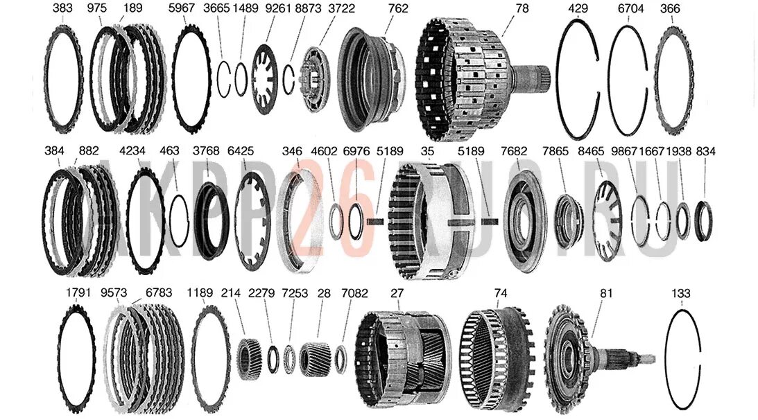 Порядок сборки акпп ZF6HP32 - АКПП26RUS