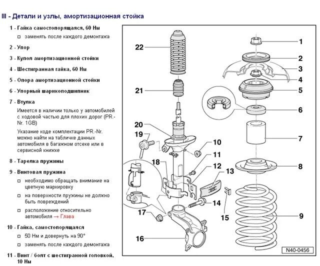 Порядок сборки амортизаторов передних фольксваген пассат б3 Нужно мнение об таком увеличении клиренса передка автомобиля и номер второй чашк