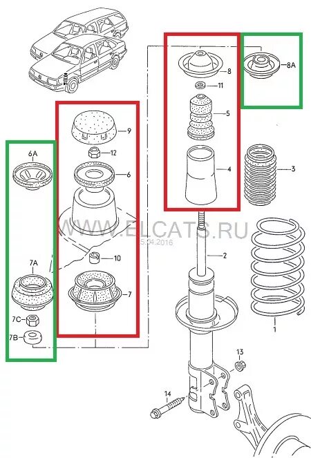 Порядок сборки амортизаторов передних фольксваген пассат б3 170129 Маховик FEBI Запчасти на DRIVE2