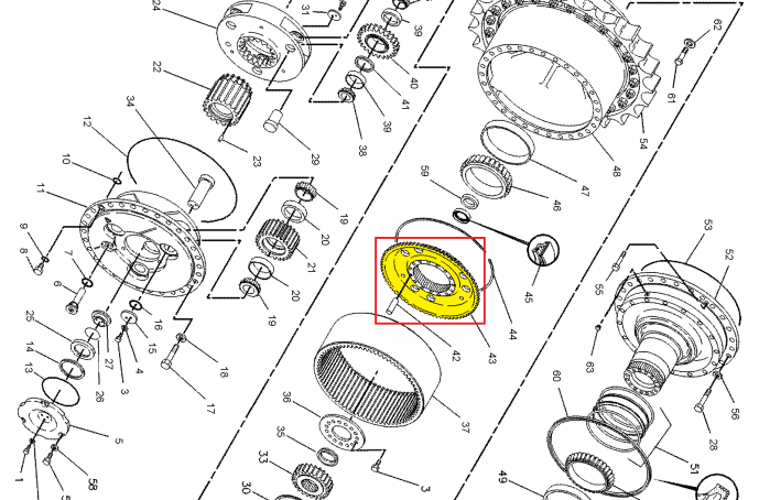 Порядок сборки бортовой Продам: 1043137 корпус на бортовой редуктор CATERPILLAR D9R