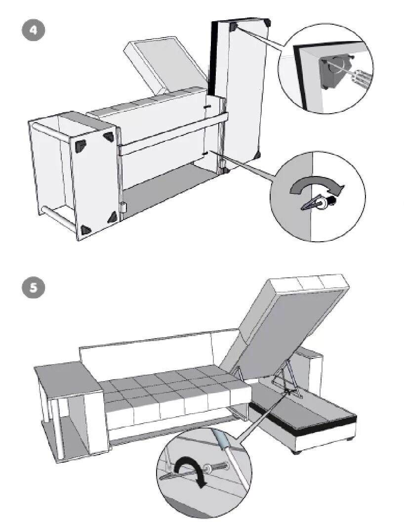 Порядок сборки дивана Угловой диван АТЛАНТА - инструкция по сборке