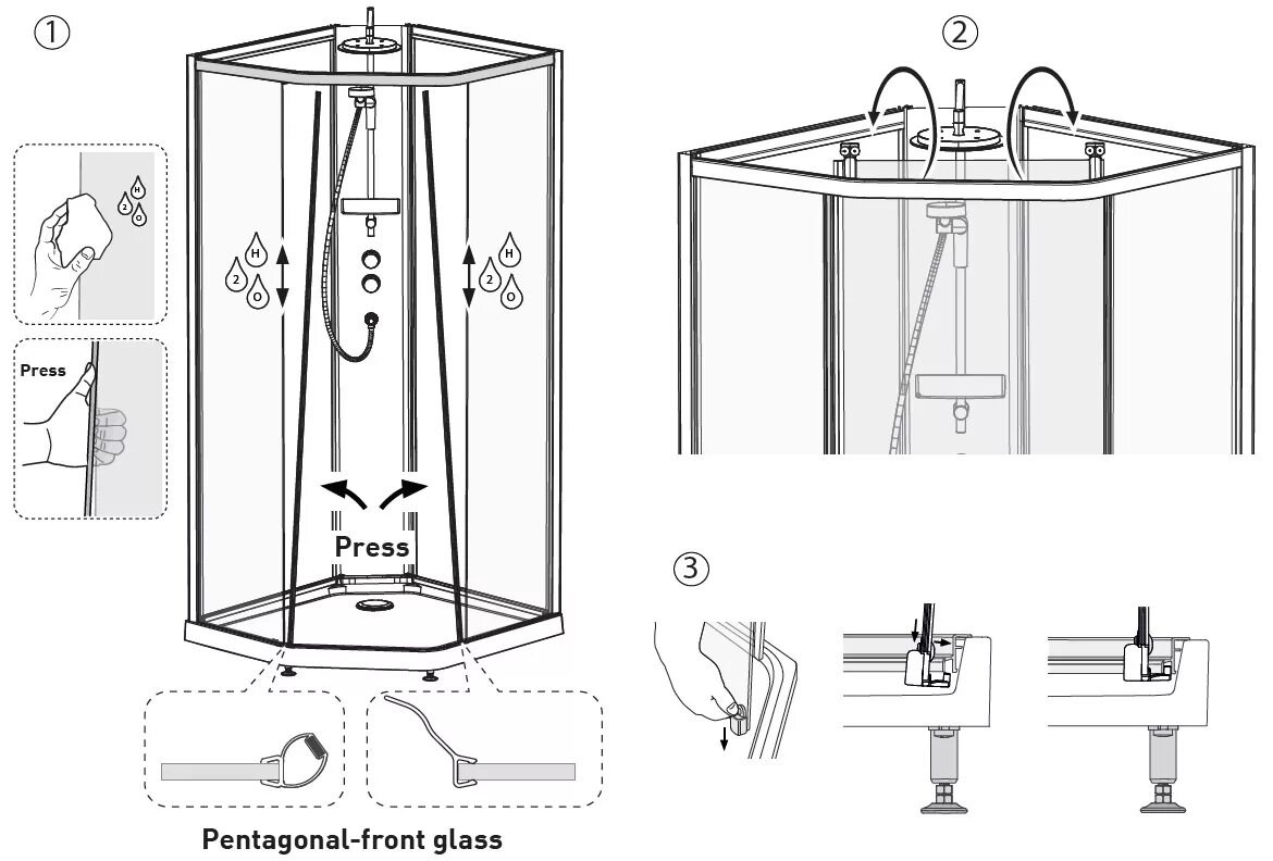 Порядок сборки душевой кабинки Купить Душевую кабину IFO/IDO Showerama Comfort 100x100 пятиугольный, профиль бе