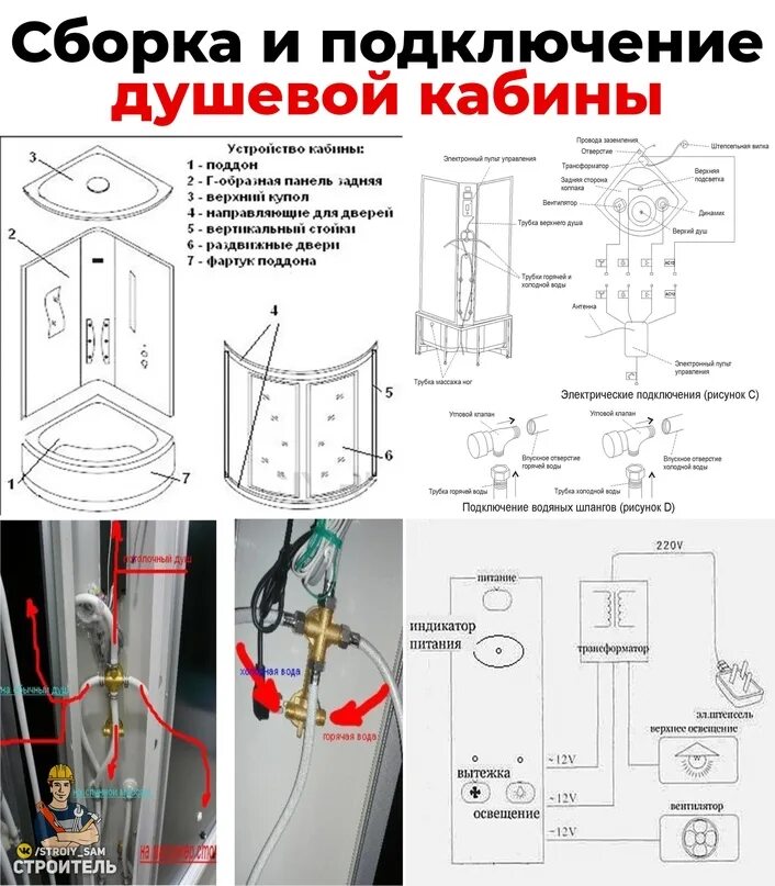 Порядок сборки душевой кабины Грамотно подключаем и собираем душевую кабину! 2021 Илларион Гладкий ВКонтакте