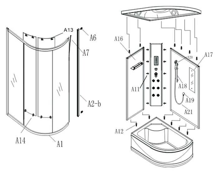 Порядок сборки душевой кабины Сборка и установка душевой кабины своими руками: пошаговое руководство