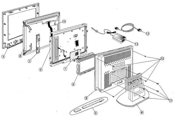 Порядок сборки экрана жк телевизора Ремонт типовые неисправности и конструкция ЖКИ TFT монитора LG Flatron LCD 563LE