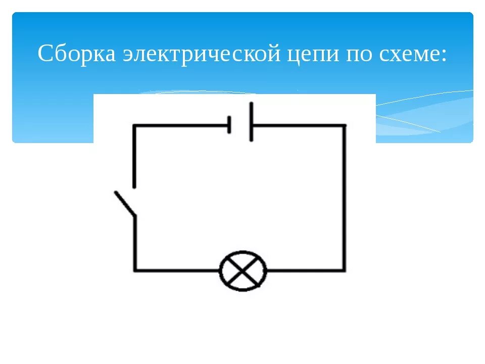 Порядок сборки электрической цепи Сборка электрической цепи схема