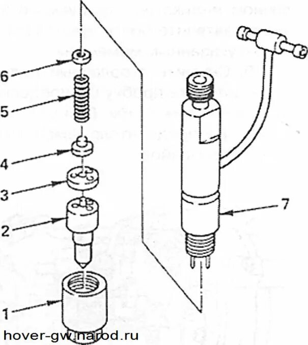 Порядок сборки форсунки Разборка и сборка форсунки (дизель) Great Wall Hover (Грейт Вол Ховер)