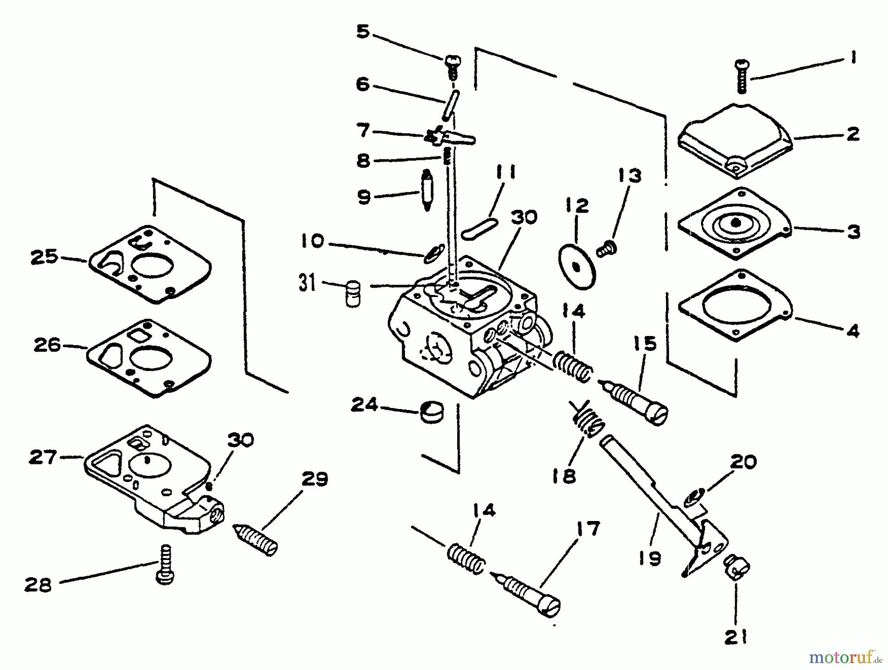 Порядок сборки карбюратора триммера Echo Heckenscheren HC-1000 - Echo Hedge Trimmer Carburetor Spareparts