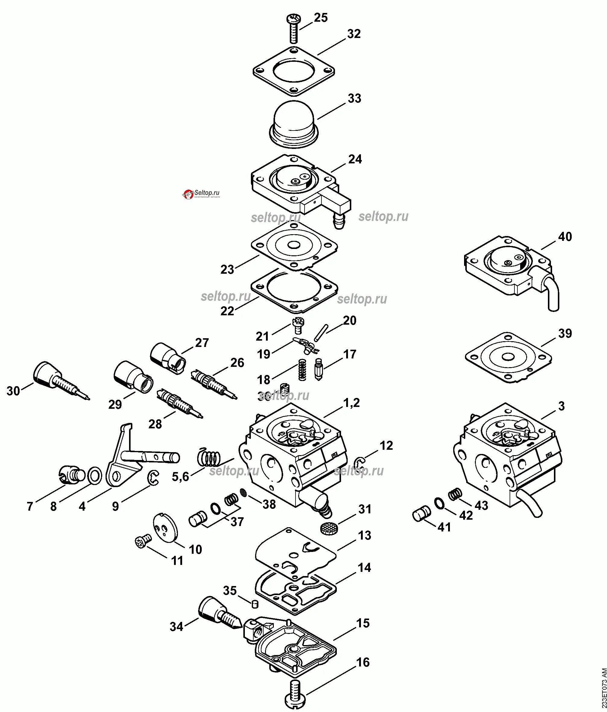 Порядок сборки карбюратора триммера Карбюратор C1Q-S186B, C1Q-S153, C1Q-S97A для мотосекаторов StihlHL 45 купить в М