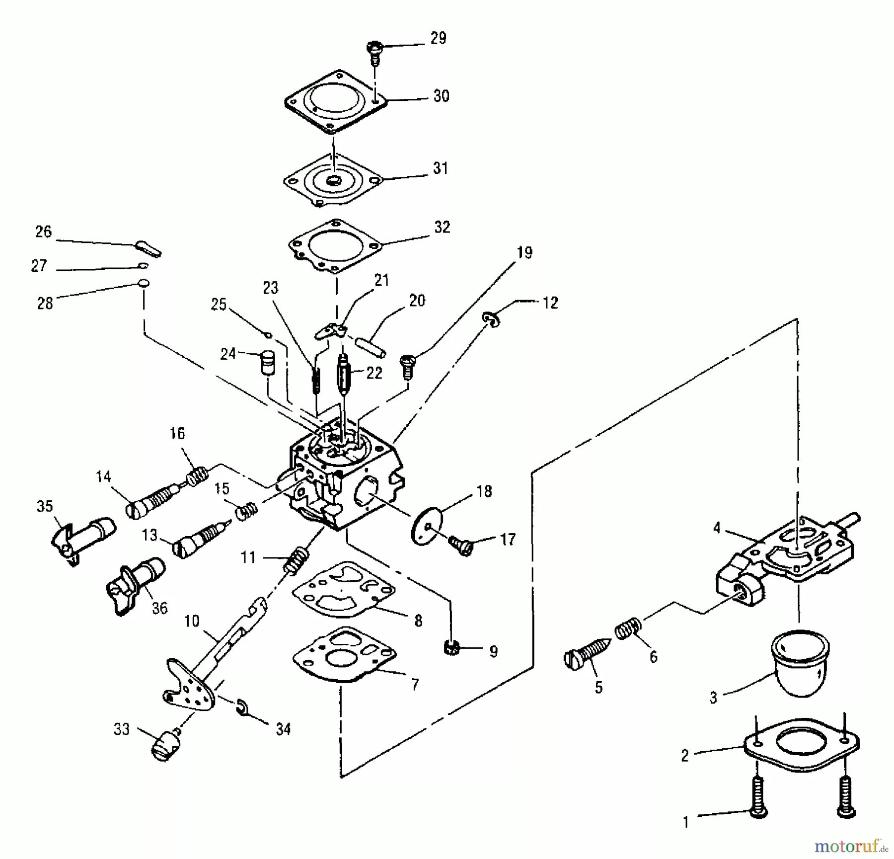 Порядок сборки карбюратора триммера Tanaka TBC-2400 - Line Trimmer Carburetor Assembly Spareparts 668-4689 Pumpenbal