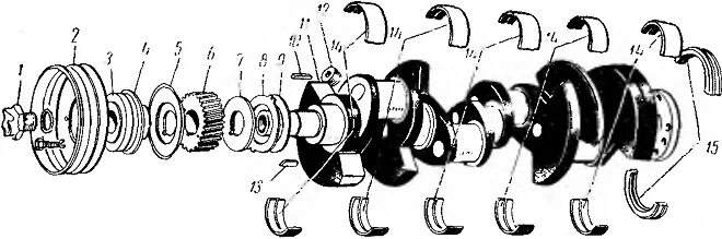 Порядок сборки коленвала Коленвал зил 130 чертеж