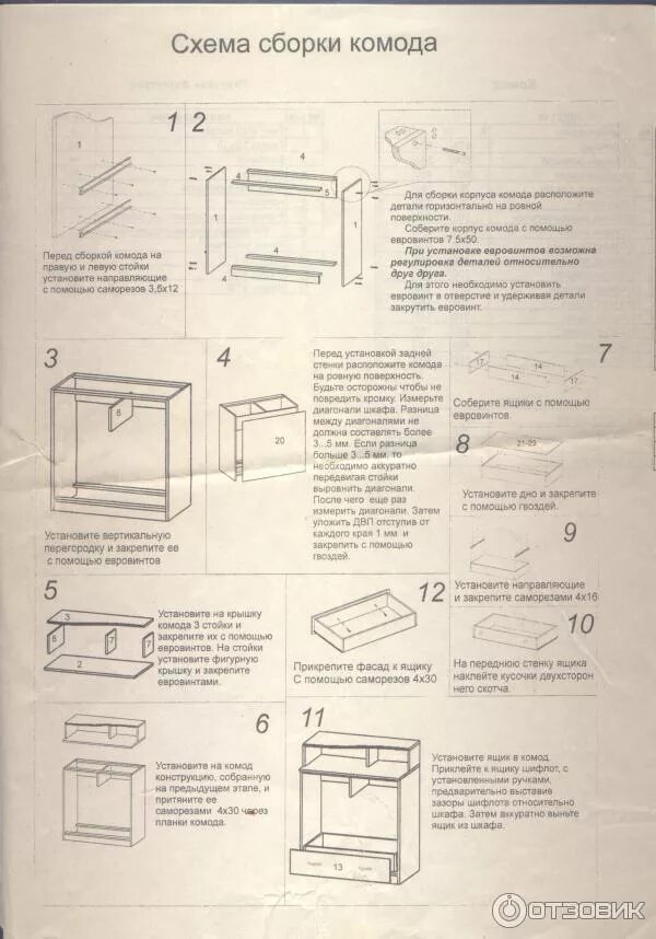 Порядок сборки комода Отзыв о Комод МО РОСТ № 2 с надстройкой Нормальный комод, но минусы ощутимы
