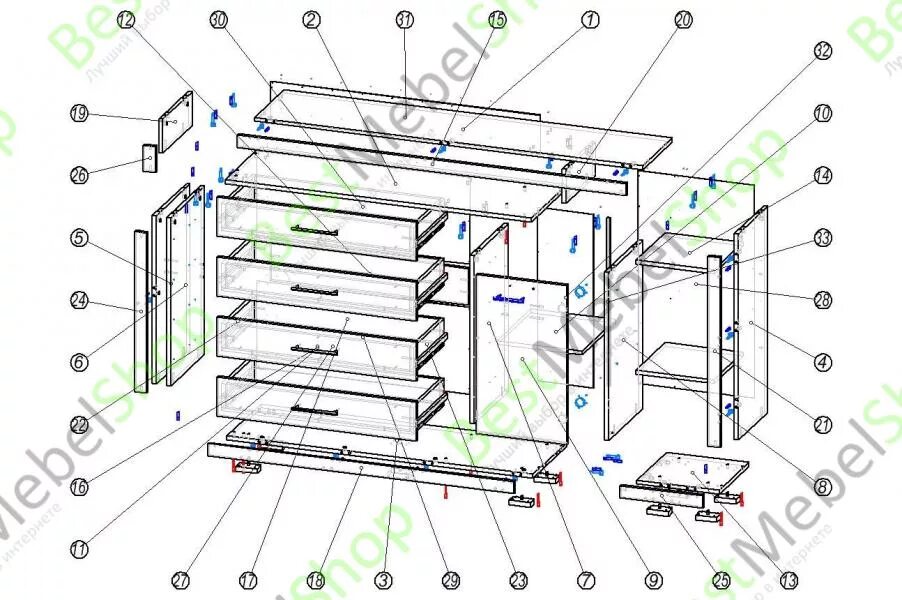 Порядок сборки комода Комод км 561 сборка - Дом Мебели.ру
