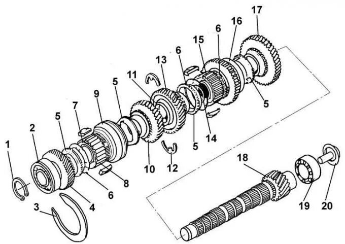 Порядок сборки кпп Dismantling a four-speed manual transmission (Transmission / Mechanical gearbox 