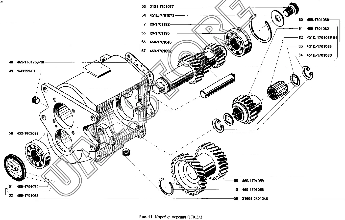 Порядок сборки кпп уаз Коробка передач (1701)/3 на УАЗ 3160 - UAZ.STORE