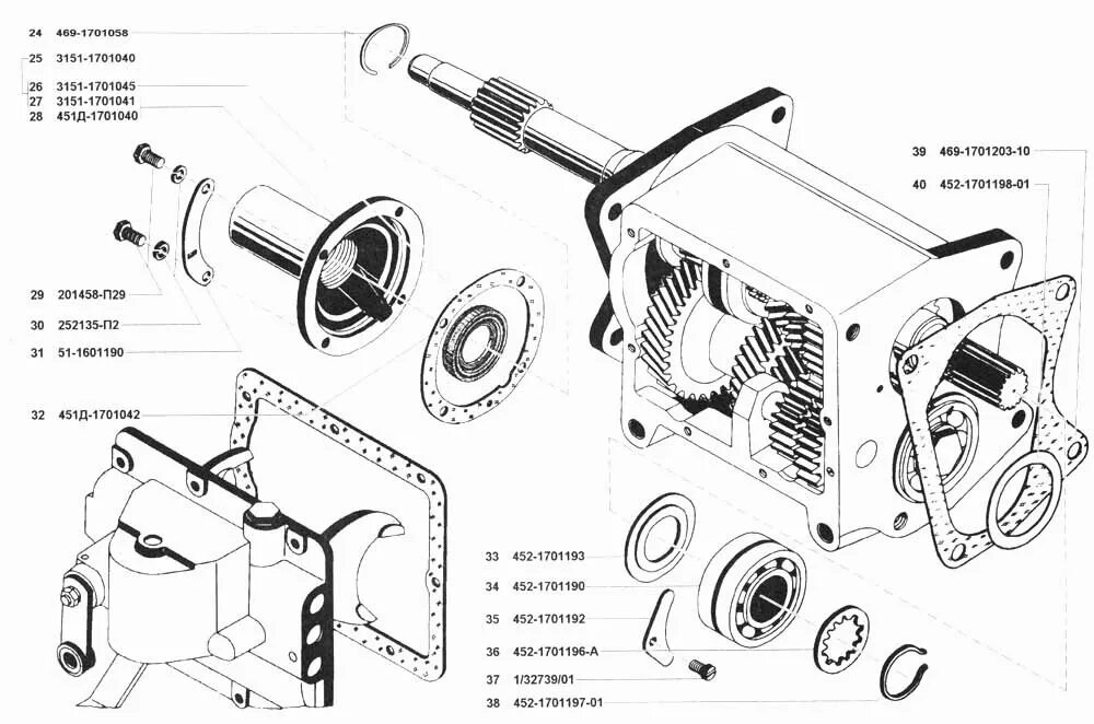 Порядок сборки кпп уаз буханка Коробка передач УАЗ 3741 (каталог 2002 г.) (Чертеж № 91: список деталей, стоимос