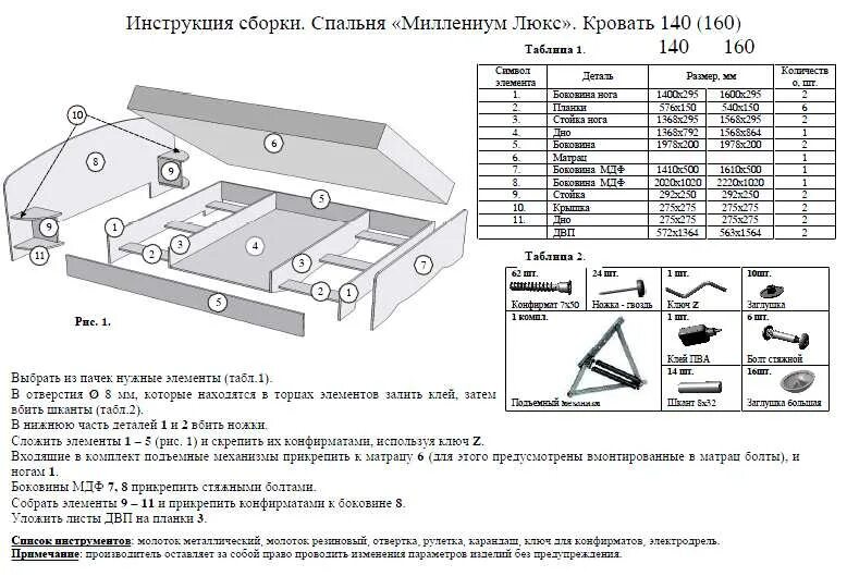 Схема сборки мягкой кровати - Decoriq.ru