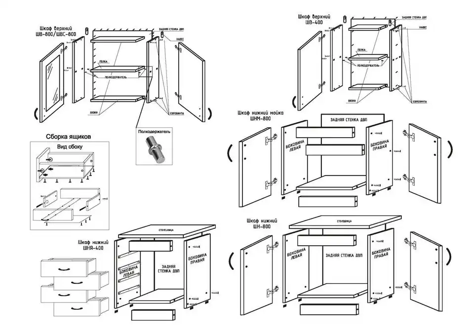 Порядок сборки кухни своими руками Схема Шкафы Для Кухни Фото (50 Фото)