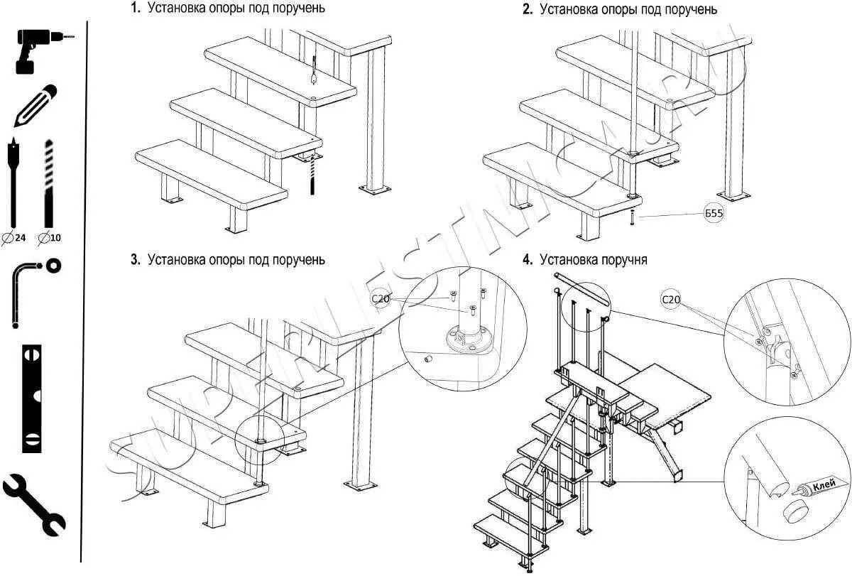 Порядок сборки лестницы Инструкция по установке перил лестницы из дерева своими руками