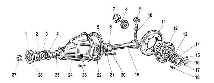 Порядок сборки моста Gear Assembly (Chevrolet Niva 1 2002-2016: Transmission: Transfer case)