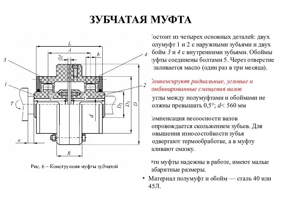 Порядок сборки муфт Зубчатая муфта: ГОСТ, чертеж, устройство