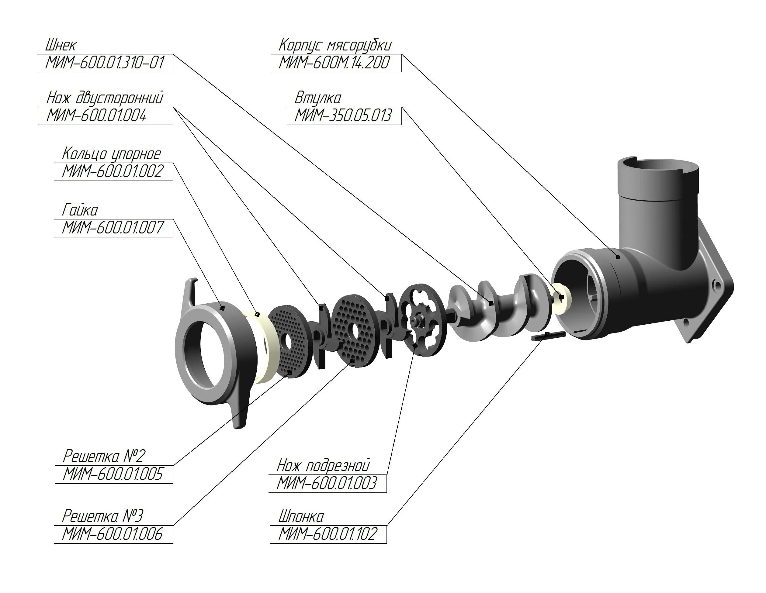 Порядок сборки мясорубки для крупного измельчения Мясорубка МИМ-600М Торгмаш купить в Москве по цене 70600.00 руб, доставка по Рос