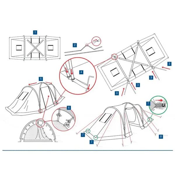 Порядок сборки палатки Палатка KSL Macon 4 - купить в интернет-магазине Адвентурика
