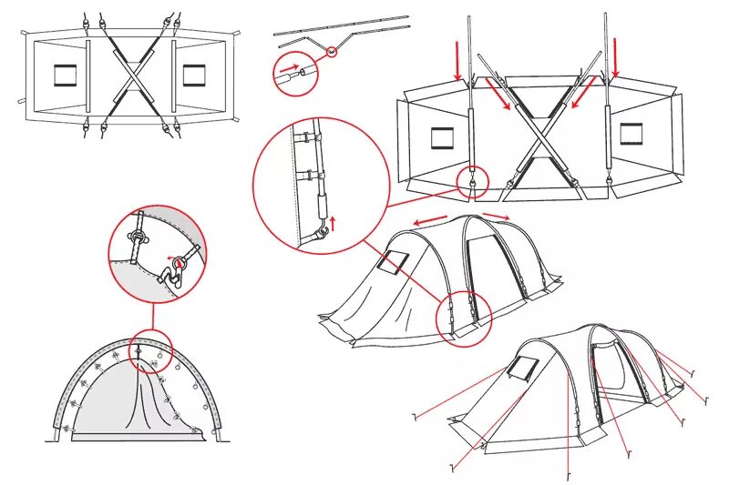 Порядок сборки палатки Maxima 6 Luxe купить по доступной цене Кемпинговые палатки и другие группы товар