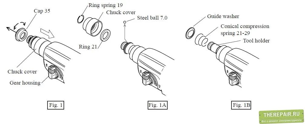 Порядок сборки патрона перфоратора Repair Makita HR-2450 - Статьи - Всё о ремонте инструмента