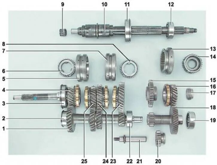 Порядок сборки передач Description of the design of the gearbox (VAZ-2107 "Zhiguli" 1982-2012 / Transmi