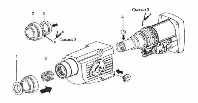 Порядок сборки перфоратора интерскол 26 Разборка-сборка редуктора П710
