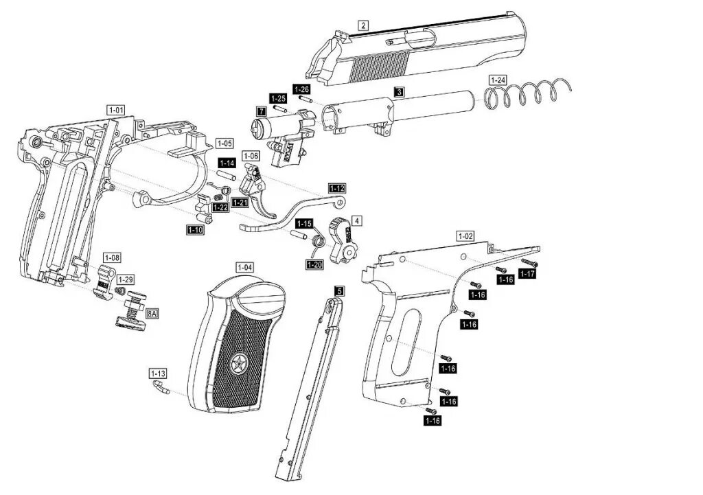 Порядок сборки пистолета пм Пистолет пневм. BORNER ПМ49, кал. 4,5 мм - Детский оружейный магазин
