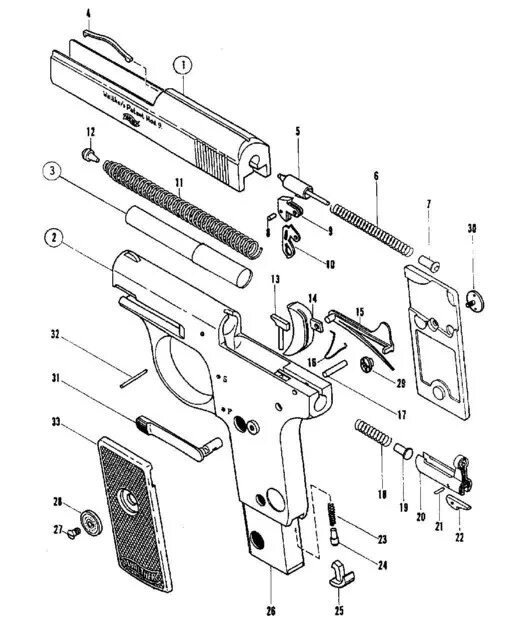 Порядок сборки пистолета пм Пистолет Вальтер Модель № 9 (Walther Model 9)