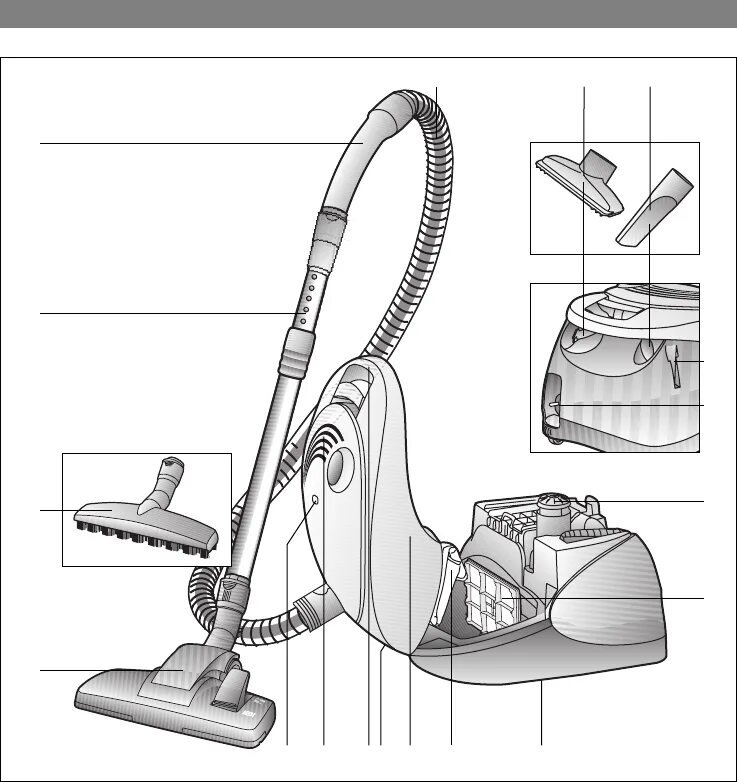 Порядок сборки пылесоса Manual Siemens VS06GP1267 (page 22 of 156) (English, German, Dutch, Danish, Fren