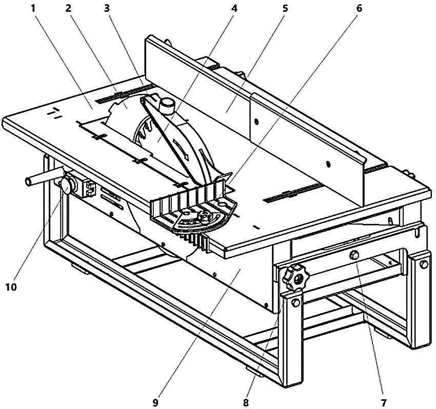Порядок сборки распилочно строгательного станка спец Как сделать станок из циркулярной пилы - чертежи, схемы