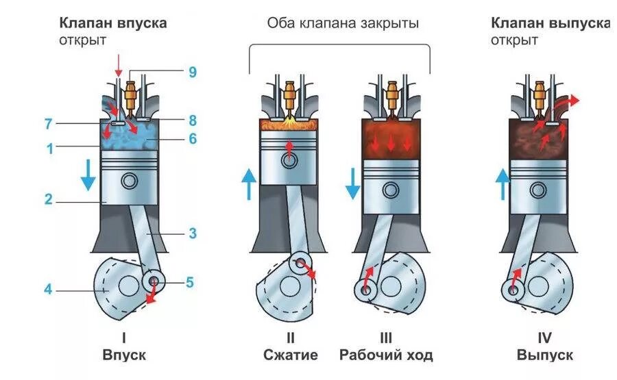 Порядок сборки разборки четырехтактного карбюраторного двигателя классика Особенности работы судовых четырех тактных двигателей