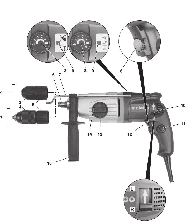 Порядок сборки редуктора metabo uhe 2250 multi Handleiding Metabo UHE 26 Multi (pagina 4 van 92) (Alle talen)