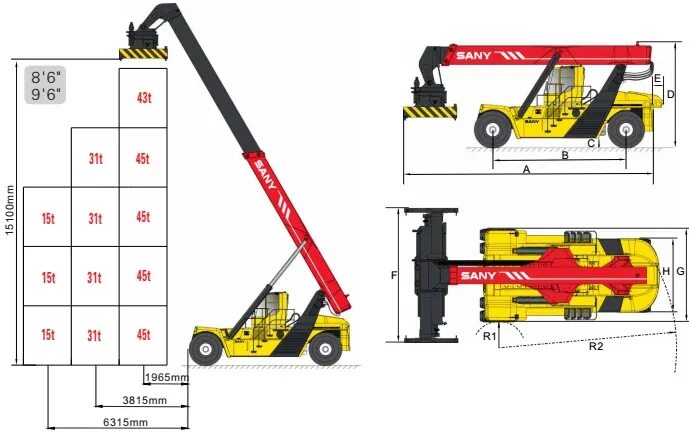 Порядок сборки ричстакера Горячие Продажи Sany 45ton Контейнер Ричстакер Srsc45h1 В Иране Ричстакер Руково