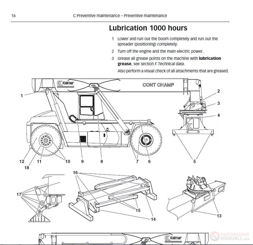 Порядок сборки ричстакера Kalmar DRF 400-450 UDRF01.04GB Maintenance Manual Auto Repair Manual Forum - Hea