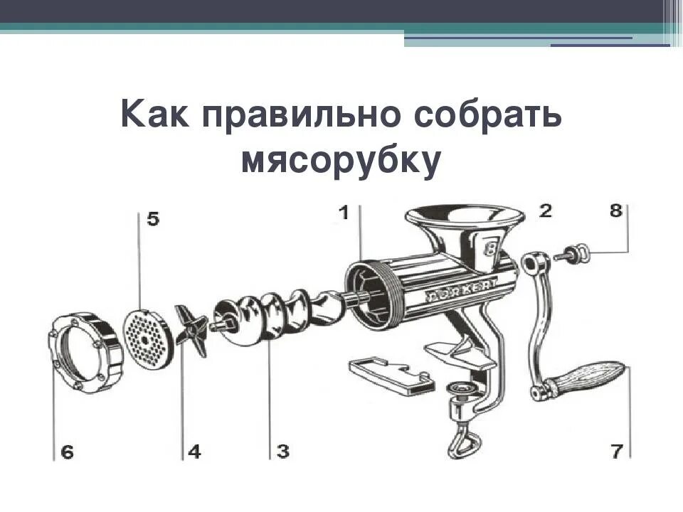 Порядок сборки ручной мясорубки Как правильно собрать механическую и электрическую мясорубку