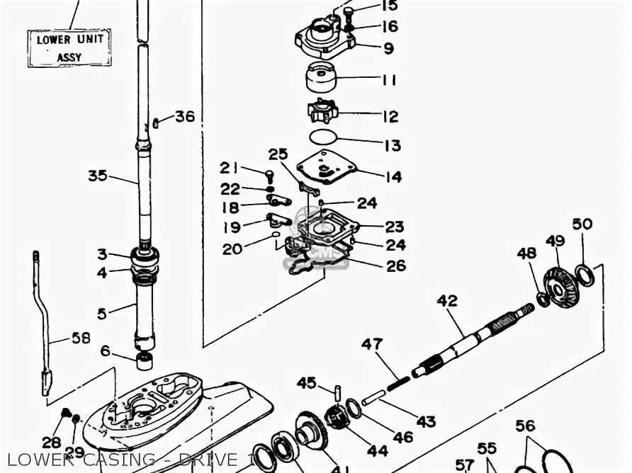 Порядок сборки рычага капота ямаха 30 Yamaha 70Tlrb Lower CASING Drive