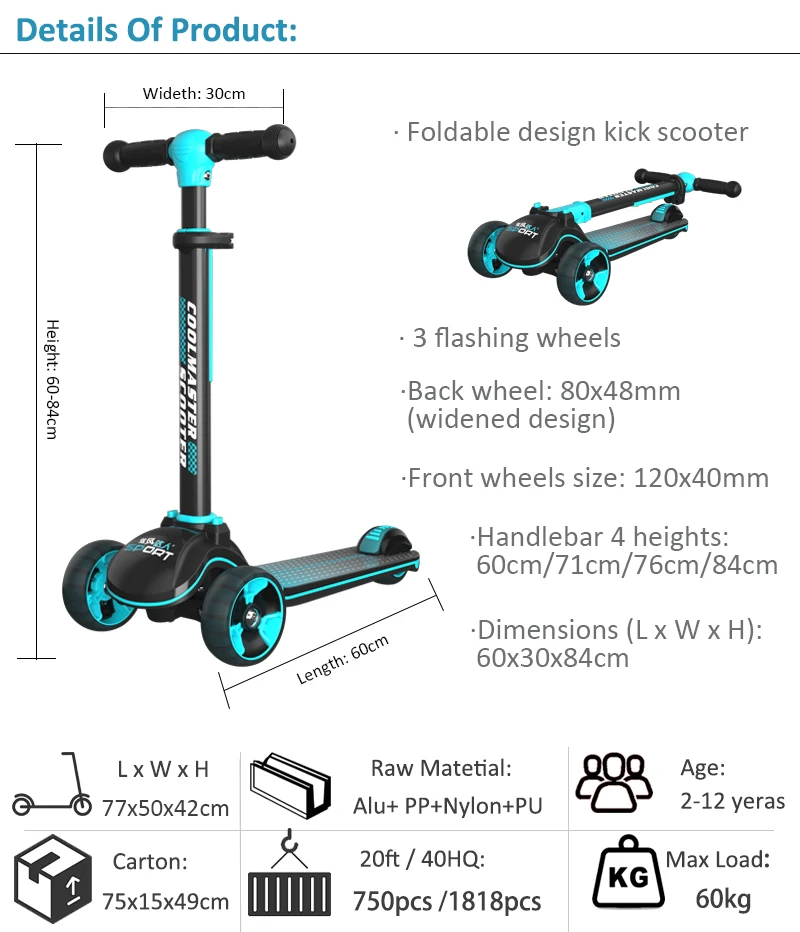 Порядок сборки самоката Source Adjustable height folding kids 3 wheel scooter on m.alibaba.com