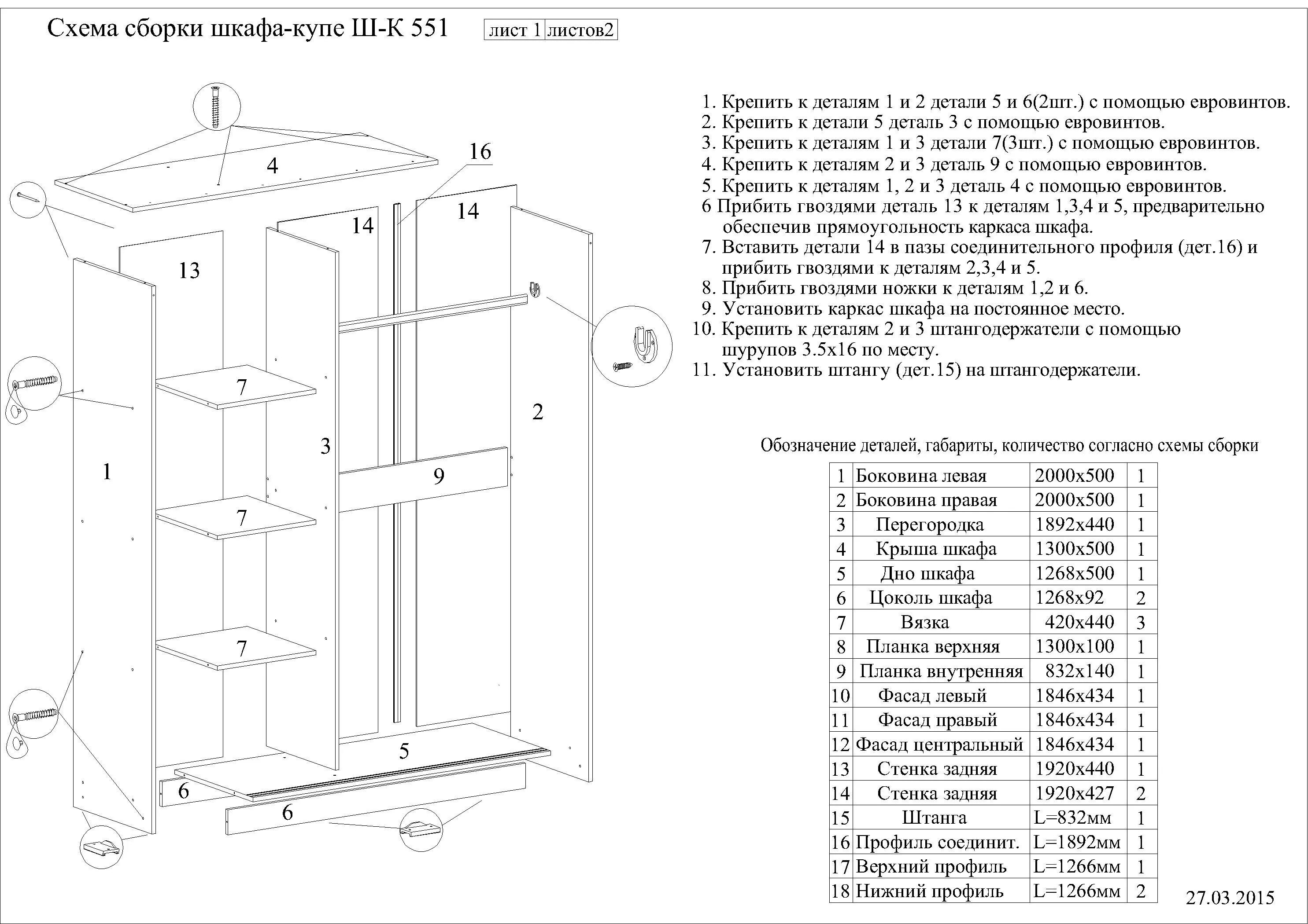 Порядок сборки шкафа купе Как собрать шкаф стоя фото - DelaDom.ru