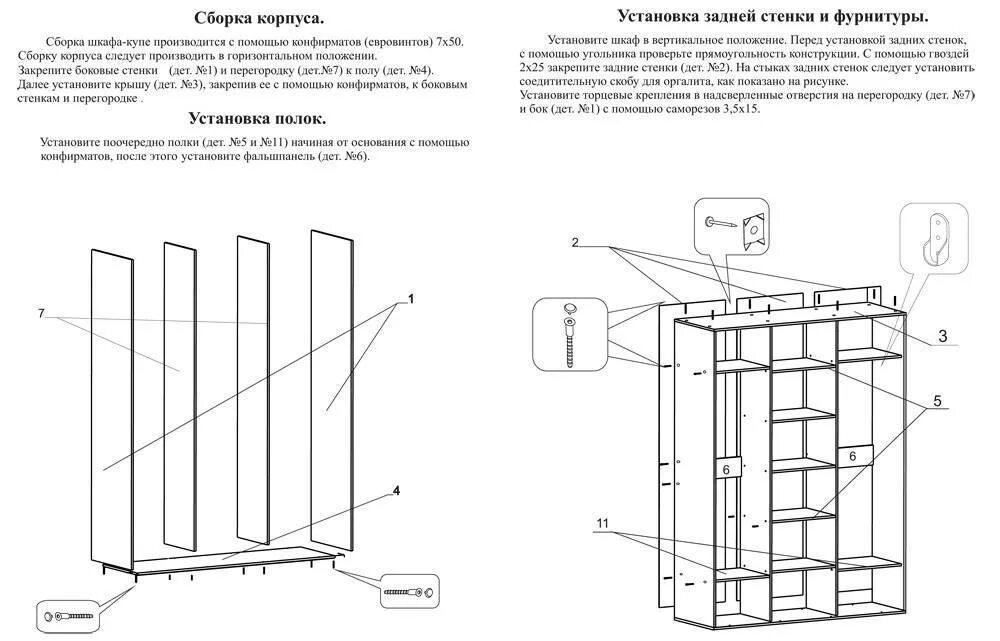 Порядок сборки шкафа купе Двери для шкафа купе своими руками, инструкция с рекомендациями