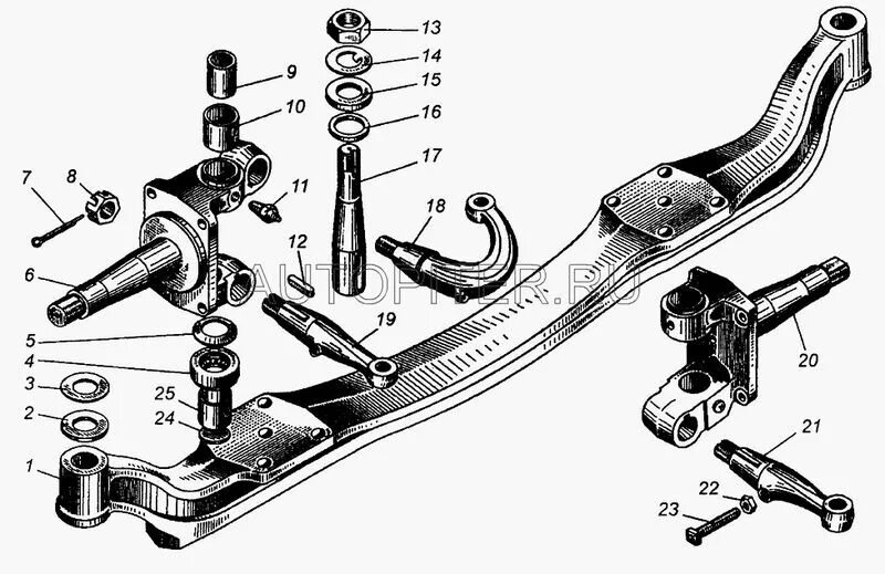 Порядок сборки шкворня Купить Балка передней оси МАЗ 503-3001010 Маз цена в интернет-магазине Автопитер